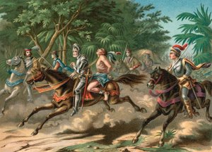 De gevangenneming van de opperhoofd Caonabo op Hispaniola