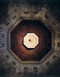 Plafond van de Madrasa van Granada, Spanje, gebouwd in 1349