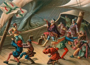 Columbus kalmeert een waterhoos