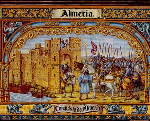 Verovering van Almeria door de Katholieke Koningen in 1488 (keramiek) door Spanish School