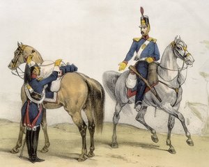 DE SOTTO, Serafin Maria, Graaf van Clonard (1793 - 1862). Historia organica de las armas de Infanteria y Caballeria espanolas. 1851 - 1859. Ruiters tijdens het bewind van Ferdinand VII van Spanje. Soldaat van de Linie Cavalerie en Lichte Cavalerie (1824-18