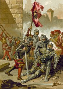 Dood van Karel III, hertog van Bourbon, bij de plundering van Rome, 1527 door Spanish School