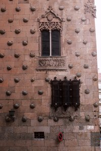Detail van de buitenkant van de Casa de las Conchas