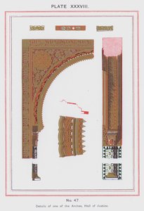 Details van een van de bogen, Hal van Justitie (kleur litho) door Spanish School