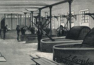 Economie (19e eeuw). Papierfabriek in Spanje 