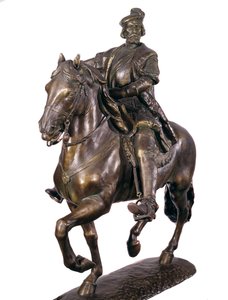 Ruiterportret van Hernan Cortes, Spaanse conquistador
