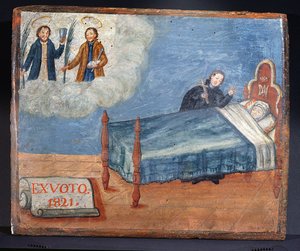 Ex Voto opgedragen aan SS. Cosmas en Damian uit dankbaarheid voor de genezing van een zieke vrouw, 1821