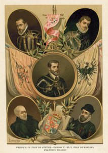 Beroemde Spaanse historische figuren van de 16e eeuw door Spanish School