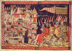 De Trojanen Vertrekken naar de Slag, uit de Codex Benito Santa Mora