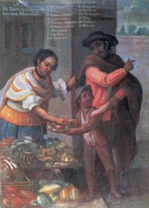 Van een gekleurde man en een mulat Springs a Dark Child (olieverf op doek)