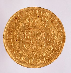 Gouden munt (8 ecu) uit Spanje: regering van Filips V (1700-1746) door Spanish School