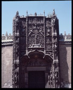 Gotische kunst Isabelin: gevel van het college Saint Gregoire (San Gregorio) 1488-1496 Valladolid, Spanje