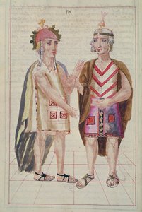 Illustratie uit Historia y Genealogia Real de los Reyes Incas del Peru, de sus hechos, costumbres, trajes y manera de Gobierno, bekend als de Codice Murua door Spanish School