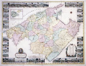 Kaart van het eiland Mallorca, 1785