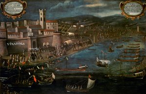 Moors schip in de Grao van Vinaroz door Spanish School