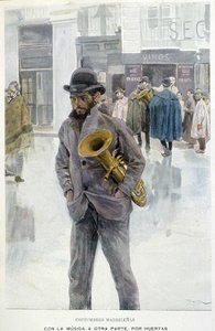 Muziek op straat: muzikant - bedelaar in Madrid