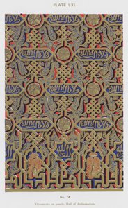 Ornamenten op panelen, Hal van de Ambassadeurs (kleur litho) door Spanish School