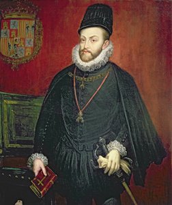 Portret van Filips II (1527-1598), Koning van Spanje door Spanish School