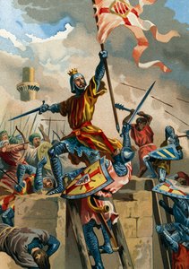 Ramon Berenguer IV, graaf van Barcelona, verovert Tortosa van de moslims in 1148 door Spanish School
