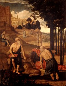 Scènes uit het leven van Sint Hiëronymus; Sint Franciscus in extase met broeder Leo door Spanish School