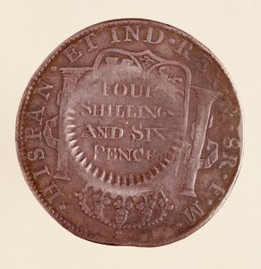 Zilveren munt (8 reales) uit Spanje: regeerperiode van Karel III door Spanish School