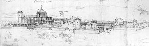 Schets van het stadsgezicht van Granada door Spanish School
