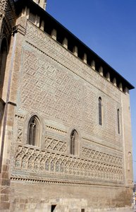 Spanje, Zaragoza. La Seo, Mudejar-muur.