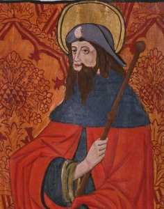 St. Jacobus de Meerdere, detail, paneel uit de kerk San Andres van Tortura, laat 15e eeuw-begin 16e eeuw door Spanish School