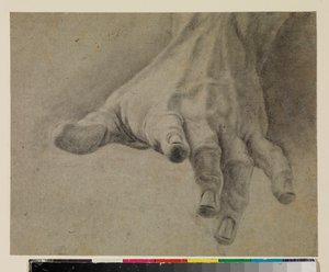 Studie van een linkerhand, 18e eeuw