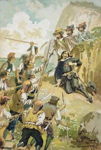 Het Bloedige Corpus, 1894 (kleur litho) door Spanish School