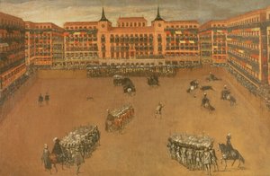 Het Hoofdplein in Madrid tijdens het Festival van de Grote Stier door Spanish School