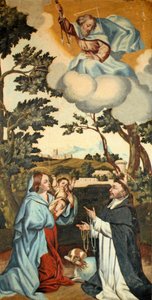 De Maagd Maria presenteert Jezus aan St. Dominicus