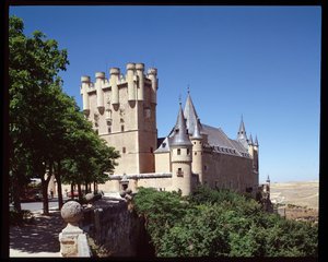 Zicht op het alcazar door Spanish School