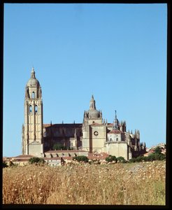 Uitzicht op de kathedraal door Spanish School