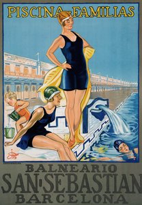 Vintage Barcelona Spa Resort Poster door Spanish School