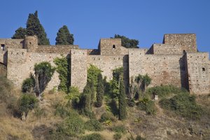 Muren van de Alcazaba door Spanish School