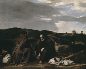 Twee monniken in een landschap, c.1645