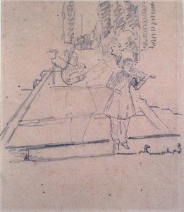 De muzikanten bij de voetlichten, ca. 1910