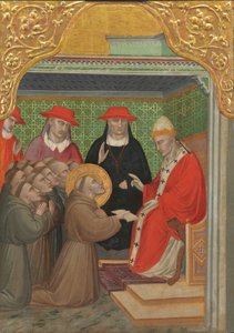 Franciscus voor de paus (De goedkeuring van de franciscaanse regel) door Spinello Aretino