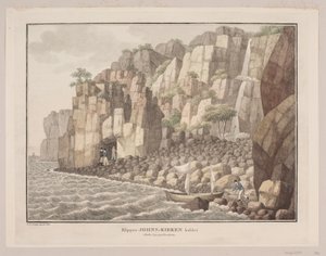 De rots genaamd Jons Kerk in Ruths Sogn op Bornholm