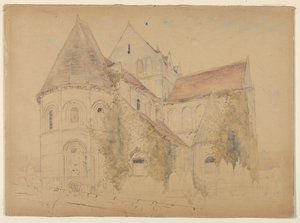 Schets van de kerk van St. Nicholas, Caen, Frankrijk door Stanford White