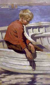 Jongen aan het vissen door Stanhope Alexander Forbes