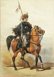 Officier van de Huzaren van Piacenza door Stanislas Grimaldi del Poggetto