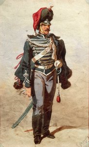 Studie van uniformen, Tekening door Stanislao Grimaldi del Poggetto door Stanislas Grimaldi del Poggetto