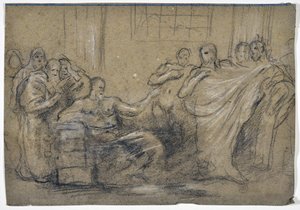 Oude scène studie door Stanislas Torrents y de Amat
