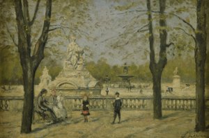 Place de la Concorde, uitzicht vanaf het Tuileries terras, ca. 1880