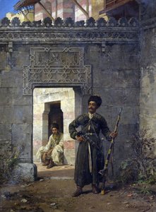 De Circassische wachters, schilderij van Stanislav Khlebovsky