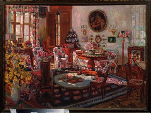 Interieur van het landhuis Brasovo door Stanislav Joulianovitch Joukovski