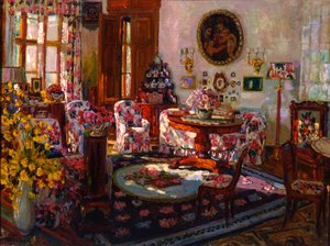 Interieur in het Landhuis Brasovo, 1912 door Stanislav Julianovic Zukovskij