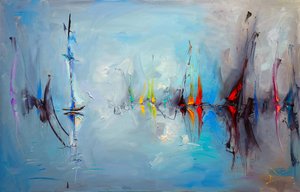 Abstracte boten en weerspiegelingen